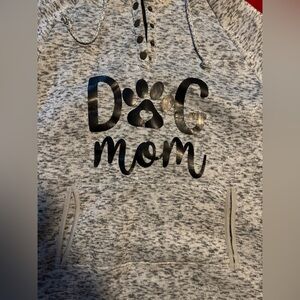❤️NWOT Gray Speckled❤️”Dog Mom”Hoodie. ❤️Women’s size XL.❤️